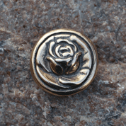 ROSE, BUTTON, BRONZE - COSTUME BROOCHES, FIBULAE