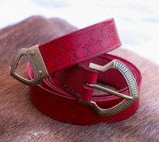 HEROLD, MEDIEVAL LEATHER BELT, RED - BELTS