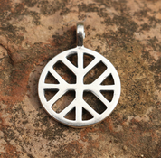 SUN CROSS WITH SACRED TREE, SILVER PENDANT - ANHÄNGER - SCHMUCK, SILBER