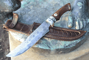 CHRONOS, DAMASCUS STEEL KNIFE WITH METEORITE MUONIONALUSTA - DAMASCUS STEEL KNIVES