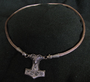 THOR'S NECKLACE, VIKING KNIT, BRONZE - BRONZE HISTORICAL JEWELS