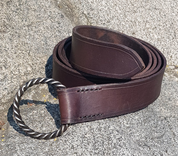 CORENTIN, LEATHER BELT WITH FORGED BUCKLE - BELTS