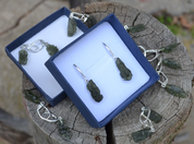 WILTH AHWA, RAW MOLDAVITE STERLING SILVER EARRINGS - MOLDAVITE