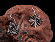 SPIDER IN A WEB, EARRINGS, SILVER - EARRINGS