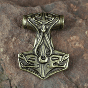 TÓR, THORS HAMMER, PENDANT, ZINC, ANTIQUE BRASS - VIKING PENDANTS