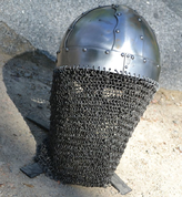 STEINAR, VIKING HELMET WITH CHAINMAIL, RIVETED CHAINS 2MM - CASQUES VIKINGS ET À NASALE
