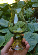 WHISKY GLASS FROM BOHEMIAN GREEN GLASS - REPLIKEN HISTORISCHER GLAS
