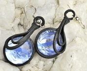 BLUE AND WHITE GLASS EARRINGS - FANTASY JEWELS