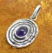 FOREST WELL, STERLING SILVER PENDANT, AMETHYST - PENDANTS WITH GEMSTONES, SILVER