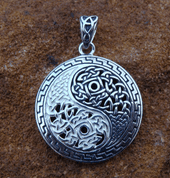 KNOTTED YING YANG, SILVER PENDANT - PENDANTS