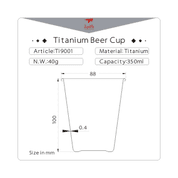 TI9001 TITANIUM BEER CUP KEITH - ÉQUIPEMENT EN TITANE