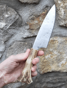 BOREK, FORGED KNIFE WITH ANTLER - KNIVES