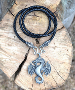 PENDRAGON, DRAGON PENDANT, LEATHER BOLO - INSPIRATION CELTIQUE