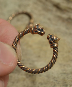 CELTIC CAT, RING, BRONZE - HISTORISCHEN REPLIKEN AUS BRONZE