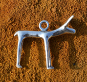 CHIEN OU BICHE CELTIQUE, OPPIDUM STARE HRADISKO, MORAVIE, REPLIQUE, ARGENT 925 - PENDENTIFS