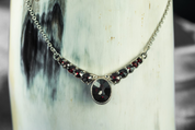 LORINA, GARNET, CZECH JEWEL, NECKLACE - GARNET JEWELRY - CZECH MADE