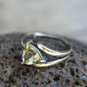 BAGUE CITRINE, BROYAGE TRILIANT, ARGENT 925 - ANNEAUX