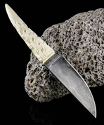 FLÓKI, VIKING KNIFE, ANTLER, DAMASCUS STEEL - KNIVES