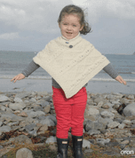 ARAN PONCHO FOR KIDS, IRISH WOOL - WOOLEN SWEATERS AND VESTS