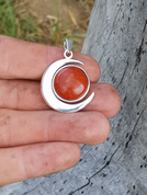 LUNA AND SUN, PENDANT, STERLING SILVER AND JASPER - PENDANTS