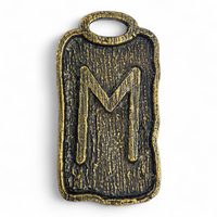 EHWAZ, Rune Pendant zinc, ant. brass Wulflund