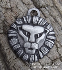 LION HEAD, tin pendant
