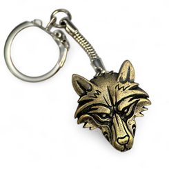 VUK - Loup, porte-clés, zinc vieux laiton