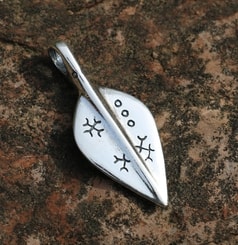 GERMANIC SPEARHEAD, silver pendant