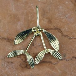 Druid Mistletoe Gold Plated pendant