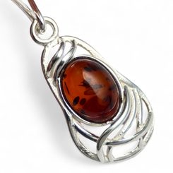 KUPALA, boucles d'oreilles en ambre, vert, argent