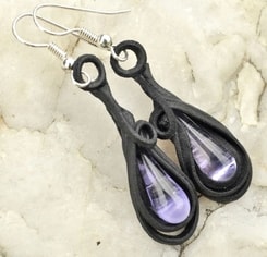 PURPLE GLASS TEARS, earrings