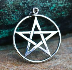 Pentagramme, pendentif en argent Ag