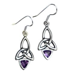 KIRA, earrings, silver and amethyst