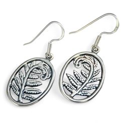 FERN, silver earrings
