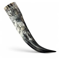 VIKING, carved drinking horn