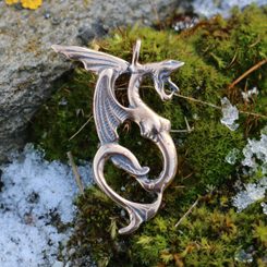 DRAGON D'EAU, pendentif en bronze