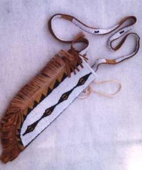 Porcupine Quilled and Beaded Knife Sheaths - Porcupine Quilled Knife Sheaths, Quillwork knife sheath