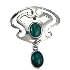 PARIS, malachite, silver pendant