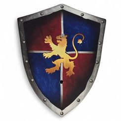 Medieval shield - lion, child