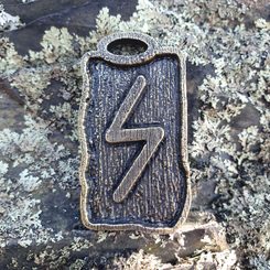 SOWULO - rune pendant, zinc, ant. brass