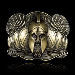 SPARTAN, warriors, belt buckle, brass