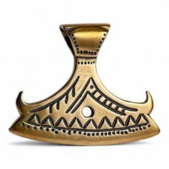 Hache de PERUN en croissant, pendentif en bronze