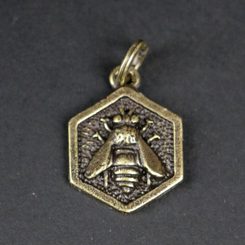 HONEYBEE, pendant, zinc antique brass