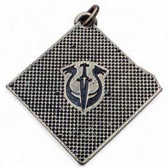 Gothic Triskelion - cathedral window, pendant, zinc