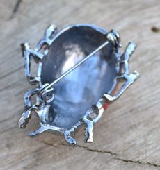 Celtic Fox, head, pendant, sterling silver