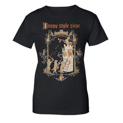 Doggy Style Siege - medieval hares and dogs, women's t-shirt, black