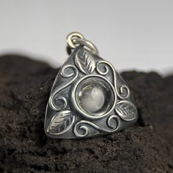 KUPALA, amber, earrings, green, sterling silver