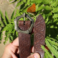ALBION, brown Leather Belt