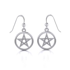 SILVER PENTACLE EARRINGS