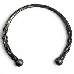 DRAGONISH, hand forged steel torc, torques